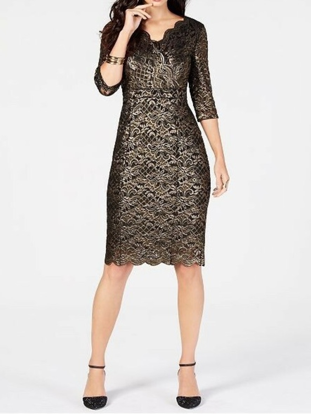 Thalia Sodi Metallic Lace Dress